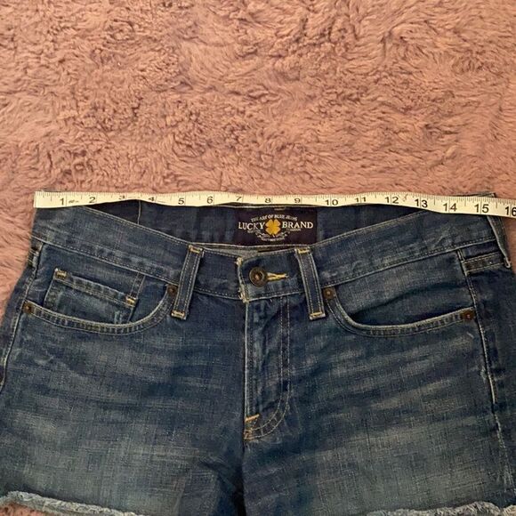Lucky Brand The Cutoff Blue Distressed Denim Shorts Contemporary Festival - Picture 10 of 13
